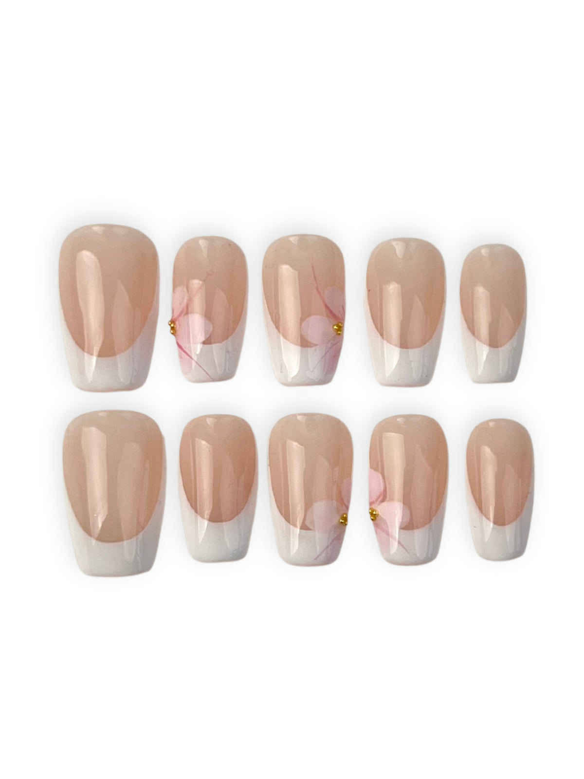 French Tip with Flowers