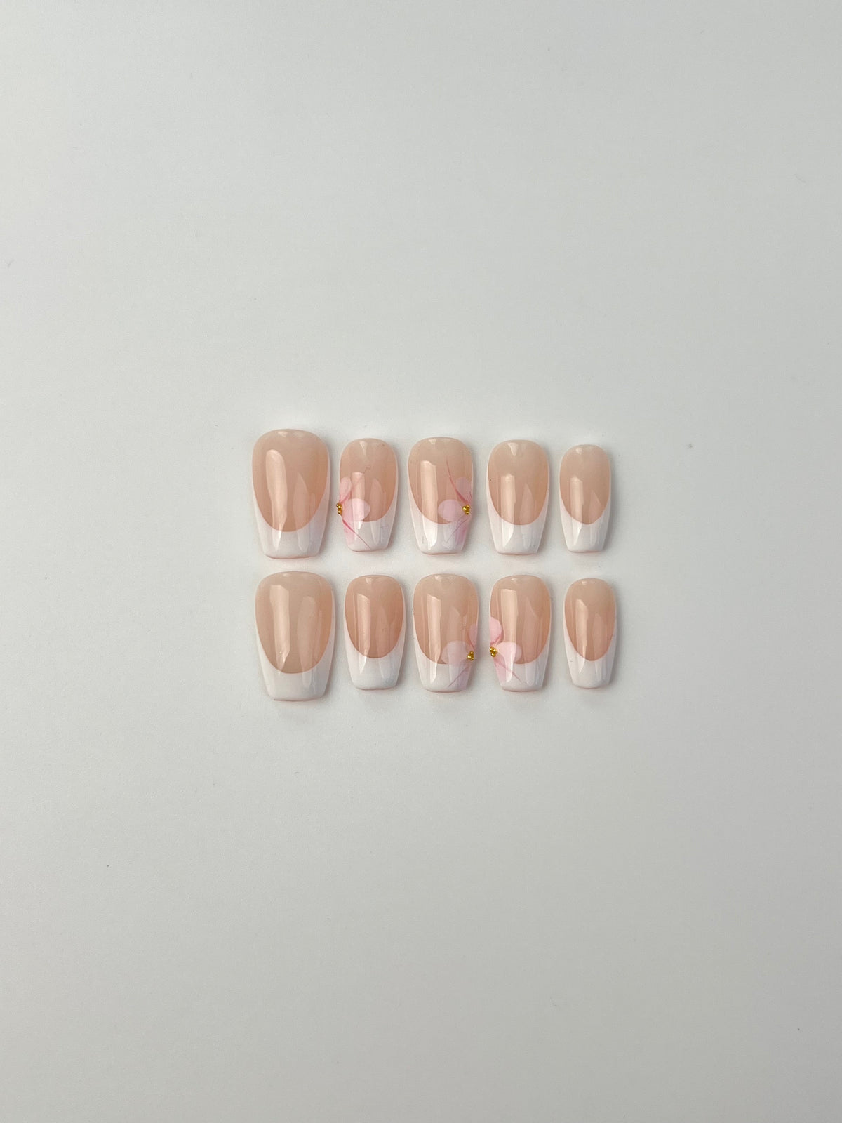 French Tip with Flowers