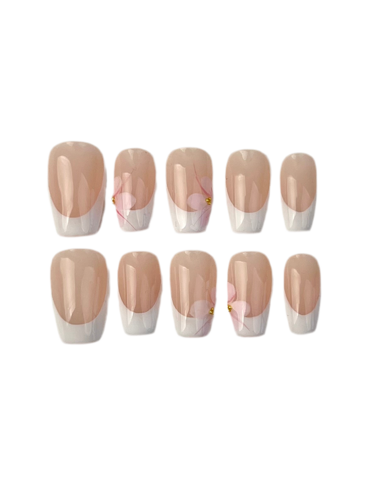 French Tip with Flowers