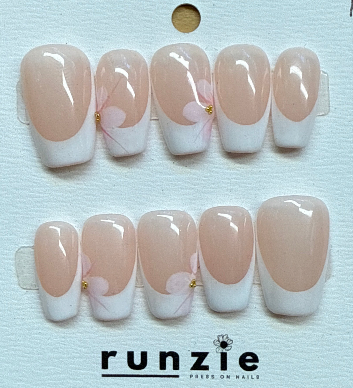 French Tip with Flowers
